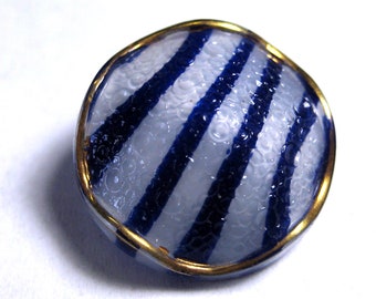 Striped Glass Moonglow Button 11/16"