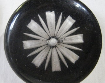 Vintage Plastic, Lucite, Acrylic Button Carved on back NBS Medium hair shy of 1 & 1/16 inches