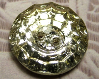 Vintage SEW-THRU Mercury Back Glass Button NBS Small 11/16 inch