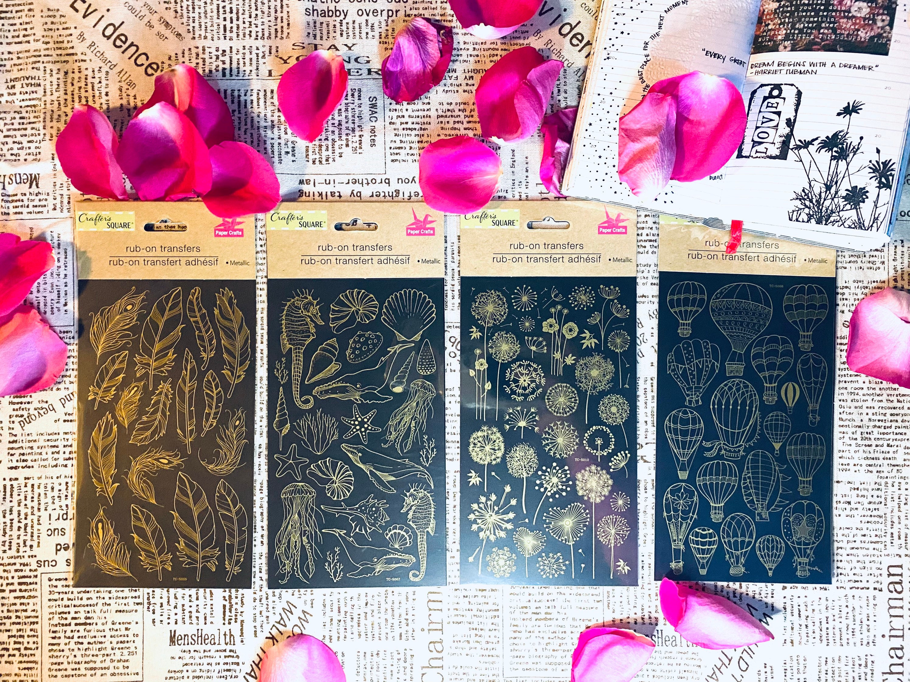 Gold Foil Rubon Transfer stickers Etsy