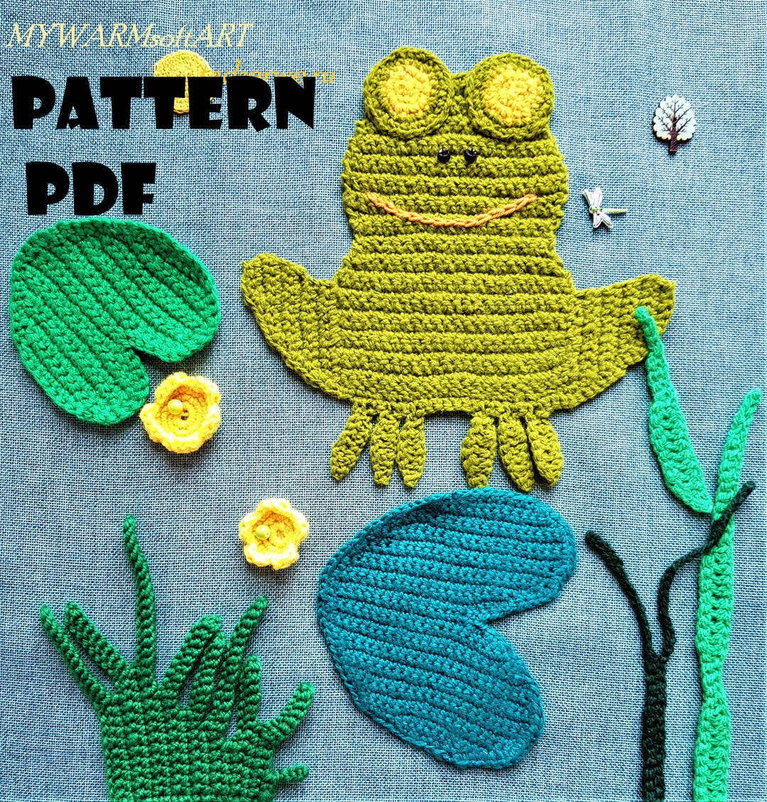 Crochet Frog Applique Pattern, DIY Child Decor (PDF Pattern) - Etsy