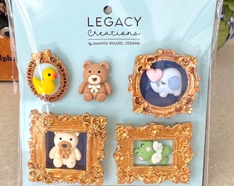 Baby Themed Magnet Set (teddy bear, elephant, rubber ducky): Refrigerator Art, Kitchen Decor