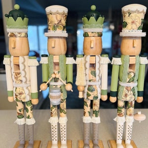Hand-Painted Magnolia Wood Nutcracker: Elegant Christmas Decor Easter Nutcracker