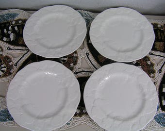 Service 12 Assiettes à Saladier Wedgwood Constantine En Bone China - Noir, Or, Blanc, Circa 1988, Occasion