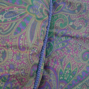 Vintage Ralph Lauren Bohemian Purple Queen Comforter Sateen Rare!  Finished in Italy