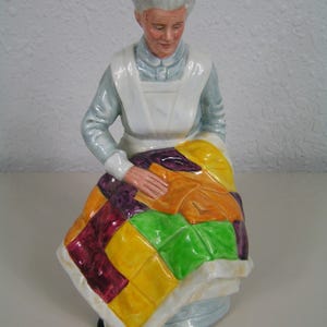 Vintage 1976 Royal Doulton Eventide Quilting Woman Figurine HN 2814 Made in England Retired