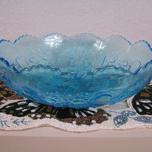 Blue Fenton Daisy and Button Bowl - Etsy