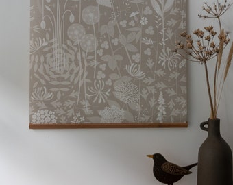 A ONE METRE piece of wallpaper for your project - Hedgerow wallpaper in 'hush', a soft pink wild flower design