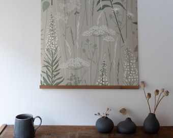 A ONE METRE piece of wallpaper for your project - Wild Edge in 'nettle' - a green botanical wallcovering