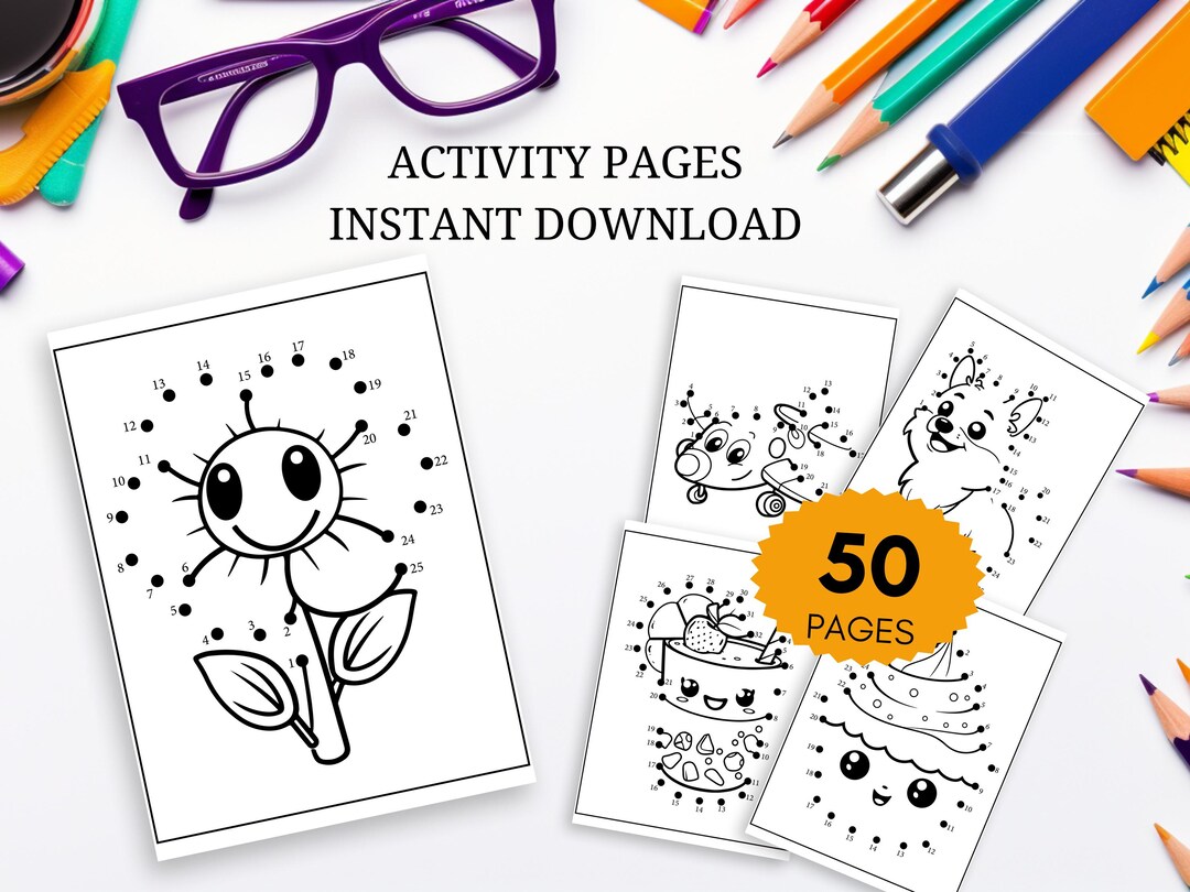 Printable Dot-to-dot Puzzles for Kids Fun Dot-to-dot Kids Activity Book ...