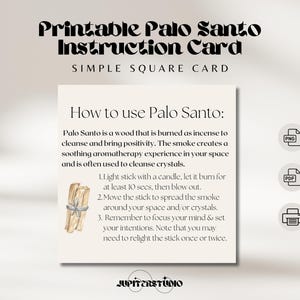Stampabile quadrato Come usare la carta per sbavature Palo Santo, istruzioni Palo Santo, per kit per sbavature, bastoncino Palo Santo, carta per sbavature stampabile