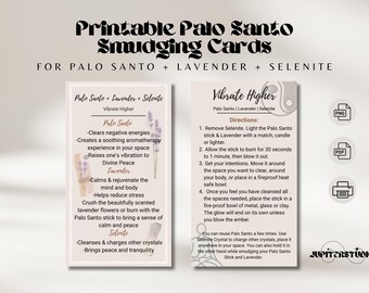 Istruzioni per le carte da sbavatura stampabili di Palo Santo, come fare il Palo Santo, per il kit da sbavatura Palo Santo Lavanda Selenite, carta da sbavatura stampabile