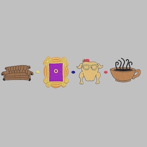 Freunde-Stickerei-Design, Freunde Stickerei digitaler Download, 3 Größen