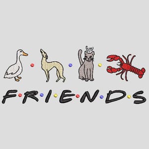 Stickmuster „Friends“, Stickmuster „Friends“, digitaler Download, 3 Größen