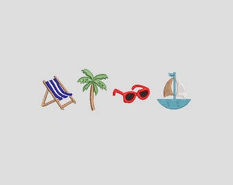 Summer vibes Embroidery Design, Beach Embroidery Design, Trendy Embroidery Design for Summer, Cute Embroidery Design 3 sizes