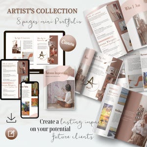 Artist&#39;s Work Mini Portfolio Collection Booklet Editable in Canva Artist Digital Business Portfolio Download Printable Digital Template