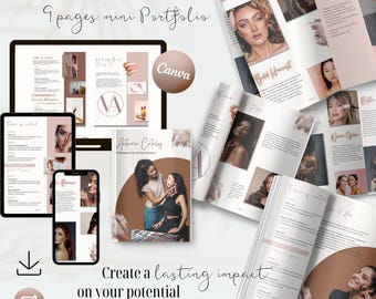 Makeup Artist Portfolio Booklet, Editable Canva Template (Digital Download)