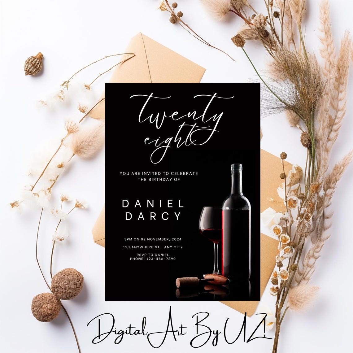 Editable and Printable Twenty Eight Birthday Party Invitation Template ...