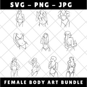Weiblicher Körper positiv Linie Kunst, weibliche Figur Kunstdruck, minimalistische Wandkunst, druckbare Wandkunst, DIGITAL DOWNLOAD, digitale Kunstdruck Bundle