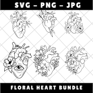 Heart Svg File\ Anatomical heart svg\ Human heart svg\ Anatomy svg\ Floral Heart Svg\ Human Heart Clipart\ Svg Cut File\ Silhouette cameo