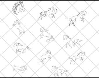 Disegno lineare di cavallo, disegno lineare di cavallo, disegno lineare di cavallo in formato svg, cavallo in formato SVG, cavallo in formato SVG per cricut, clipart di cavallo, disegno lineare di cavallo orizzontale