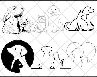 CAT and DOG SVG, Cat and Dog Clipart, Cat and Dog Svg Cut Files For Cricut, Pet Owner Svg
