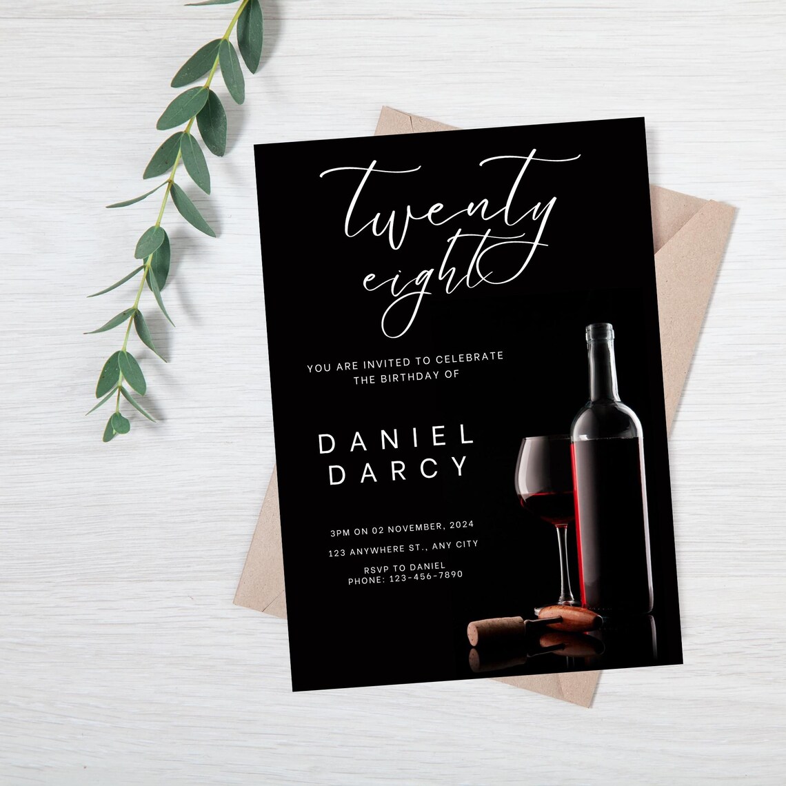 Editable and Printable Twenty Eight Birthday Party Invitation Template ...