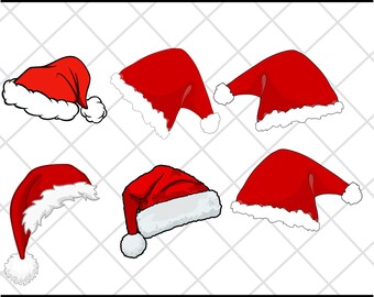 Santa Hat SVG, Christmas Hat Layered cut file, Christmas SVG, Xmas Clipart, Holiday Winter Kid Shirt Silhouette Cricut Vinyl