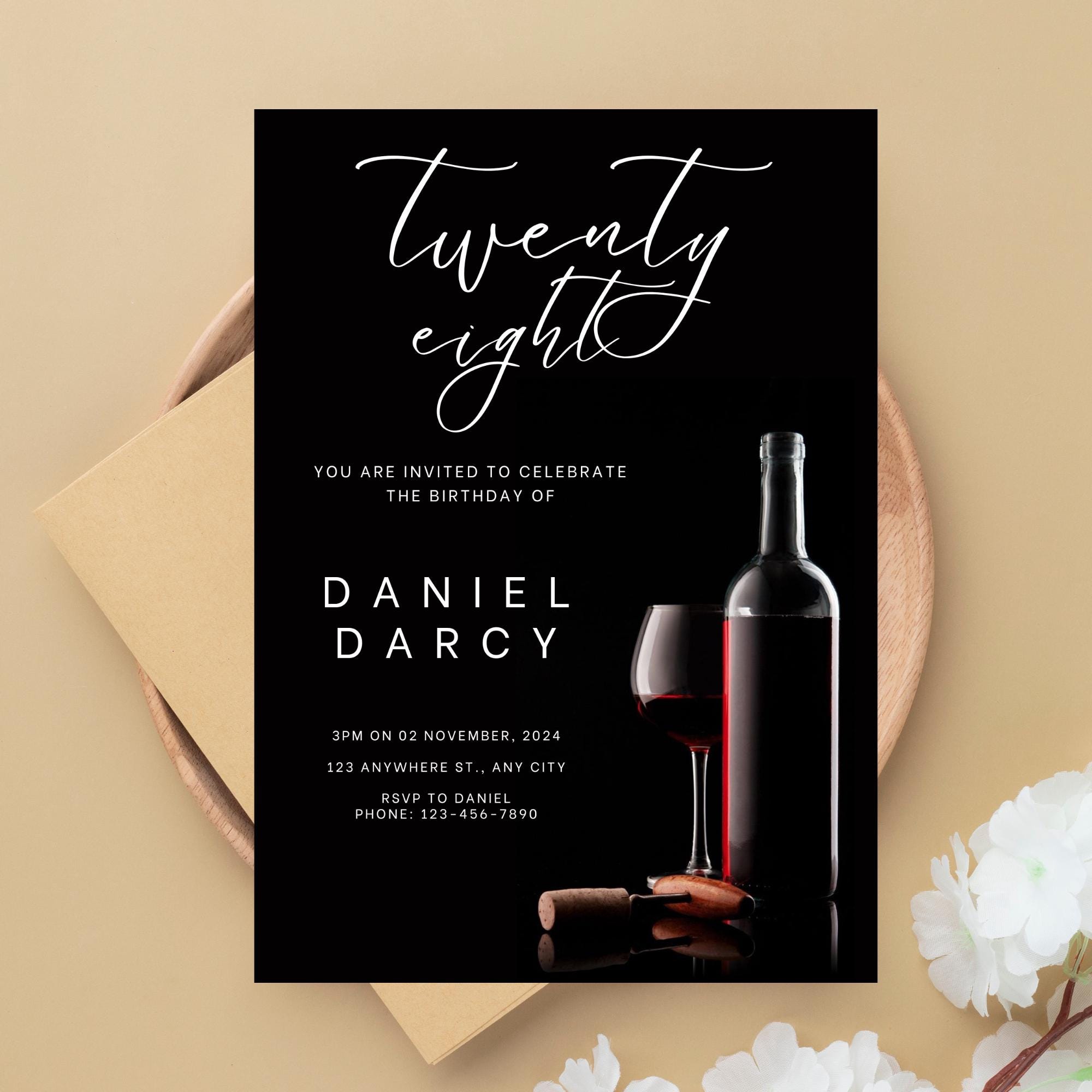 Editable and Printable Twenty Eight Birthday Party Invitation Template ...