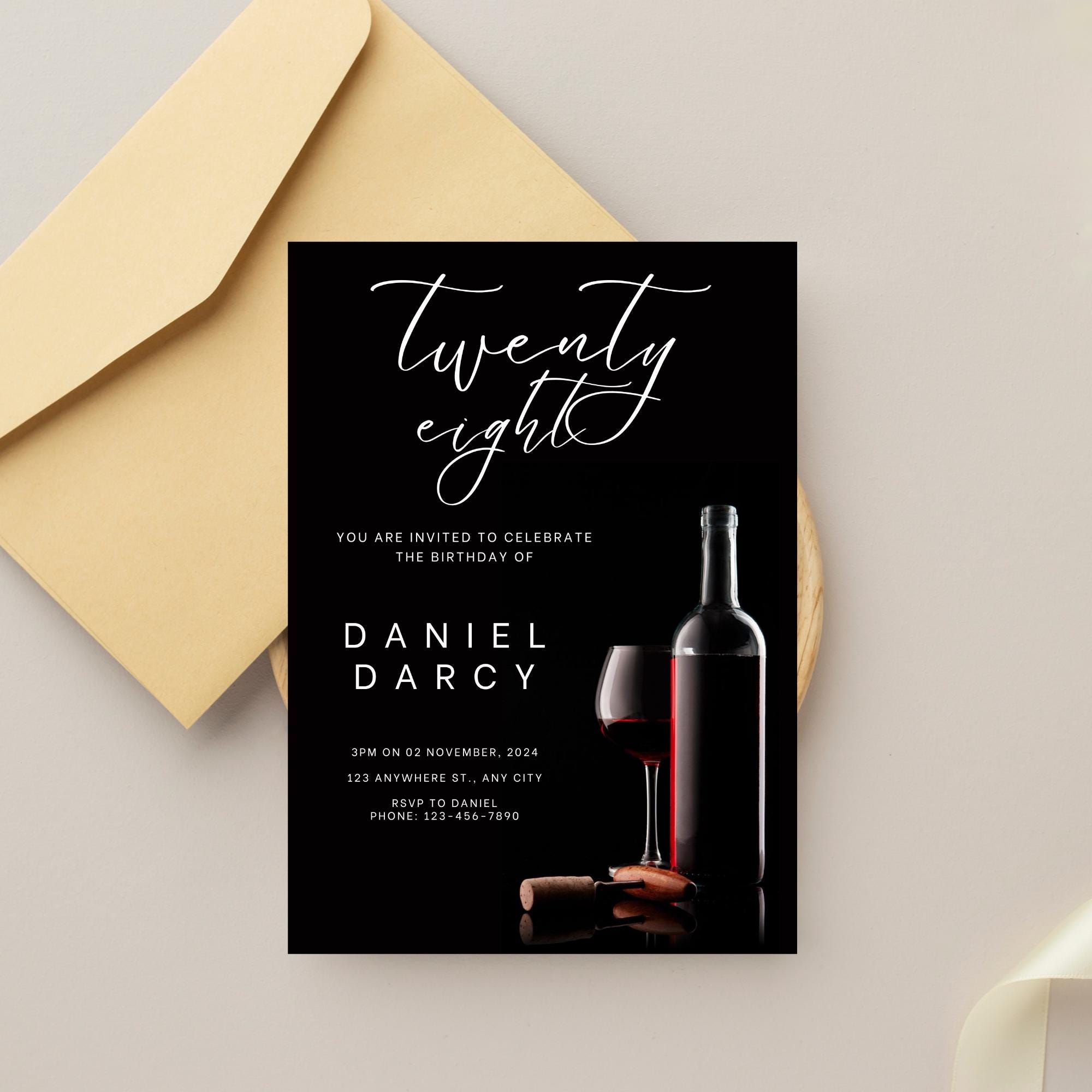 Editable and Printable Twenty Eight Birthday Party Invitation Template ...
