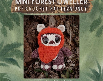 Patrón de crochet de mini habitante del bosque