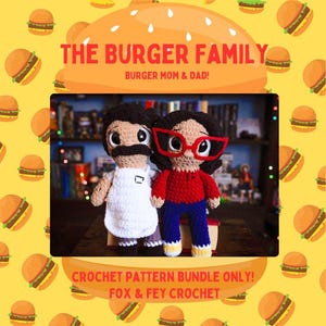¡Los padres de la hamburguesa! *¡Patrón de crochet únicamente!*