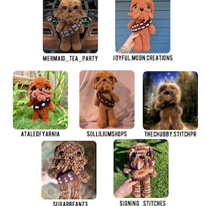 May include: A collection of handmade crochet plush toys, each resembling a character with a furry texture and a bandolier. The toys are in various shades of brown and tan, with different facial expressions. The text "TESTER APPRECIATION!" is at the top.