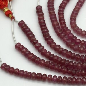 AAA+ Quality Natural Glass Filled Ruby Briolette, Fancy Rondelle Beads Smooth Gemstone For DIY Jewelry Making Supplies 5X3.5 MM