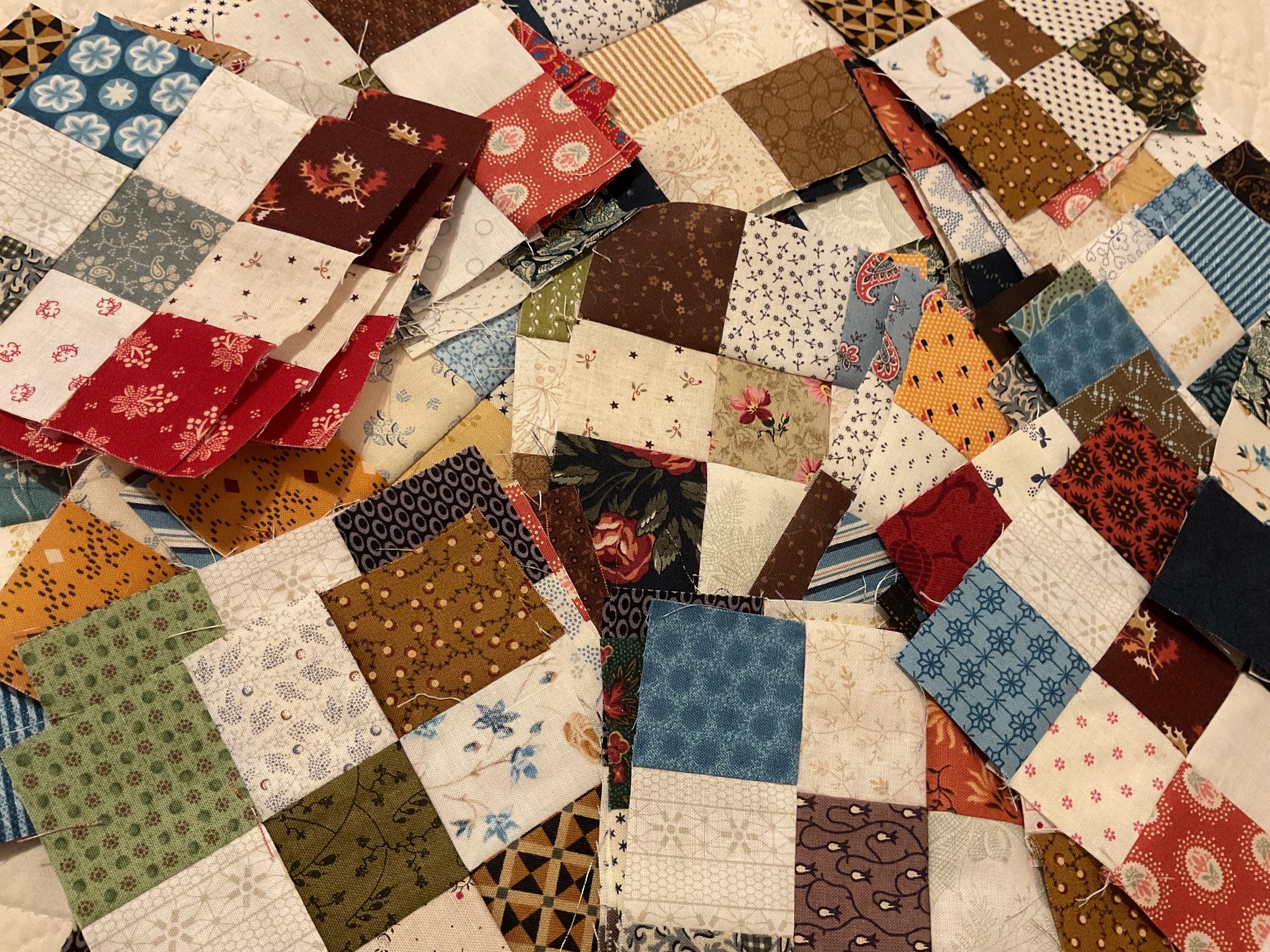 25 COUNTRY 9-patch Blocks, 5” x 5” Scrappy Prints