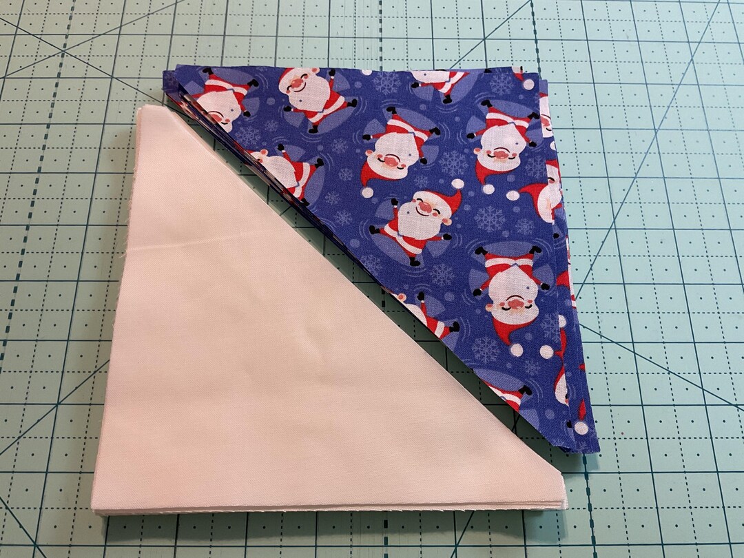 Paper Santa Triangle 50 (6” Finished Half Square Triangles) Santa & Robert Kaufman Solid ...