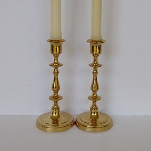 Lovely Pair of Solid Brass Candle Holders Candlesticks 7 3/4&quot; tall