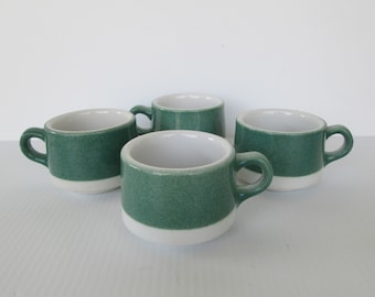 Shenango Green & White Coffee Cups - Set of 4