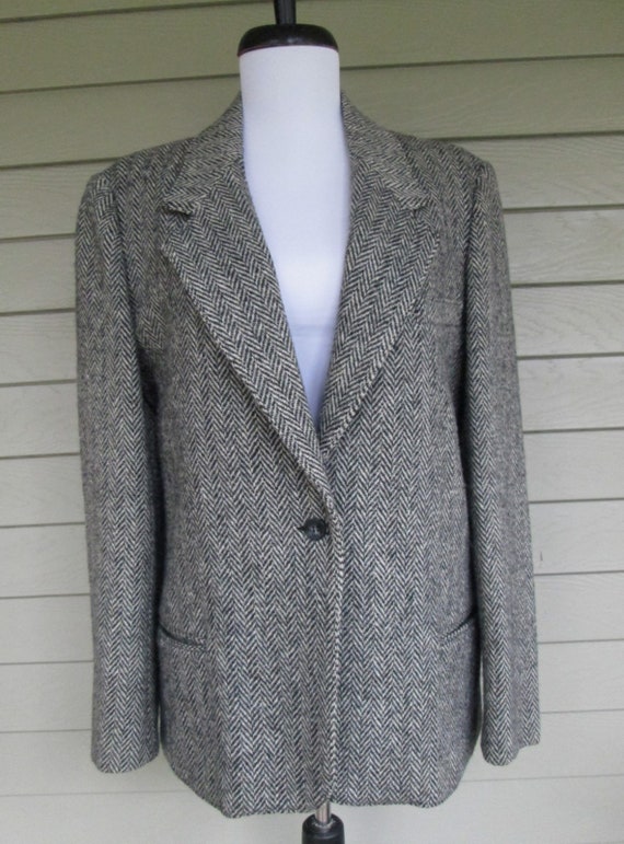 Vtg Brooks Woolen Co. Inc. Womens Brown Tweed Wool