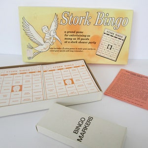 Stork Bingo - Baby Shower Game - Vintage 50's