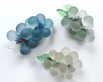 Vintage Frosted Satin Glass Grape Cluster - choose one or more