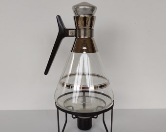 Inland Mid Century Coffee Carafe with candle warmer stand