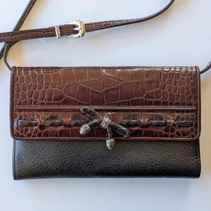Borsa a tracolla Brighton in pelle - Nera e Marrone