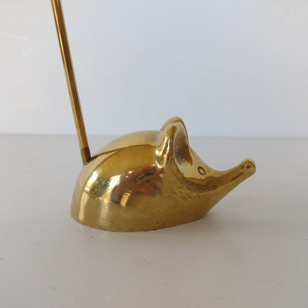 Cute Solid Brass Mouse Note Receipt Holder