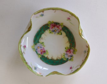 Lovely Hand Painted Floral Porcelain Trinket Dish