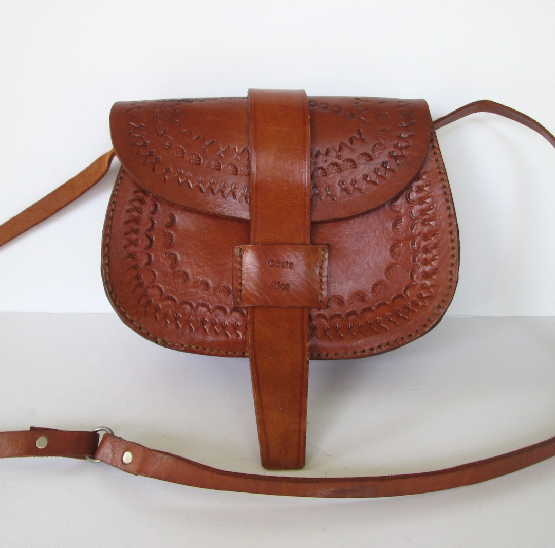 Tooled Leather Costa Rican Small Crossbody Shoulder Bag - Etsy