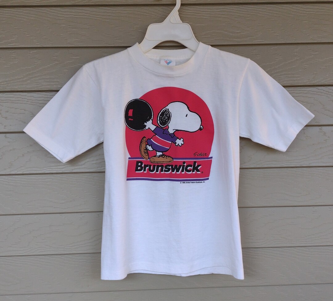 Vintage Brunswick Snoopy Bowling Tshirt Youth Size 1012 Etsy