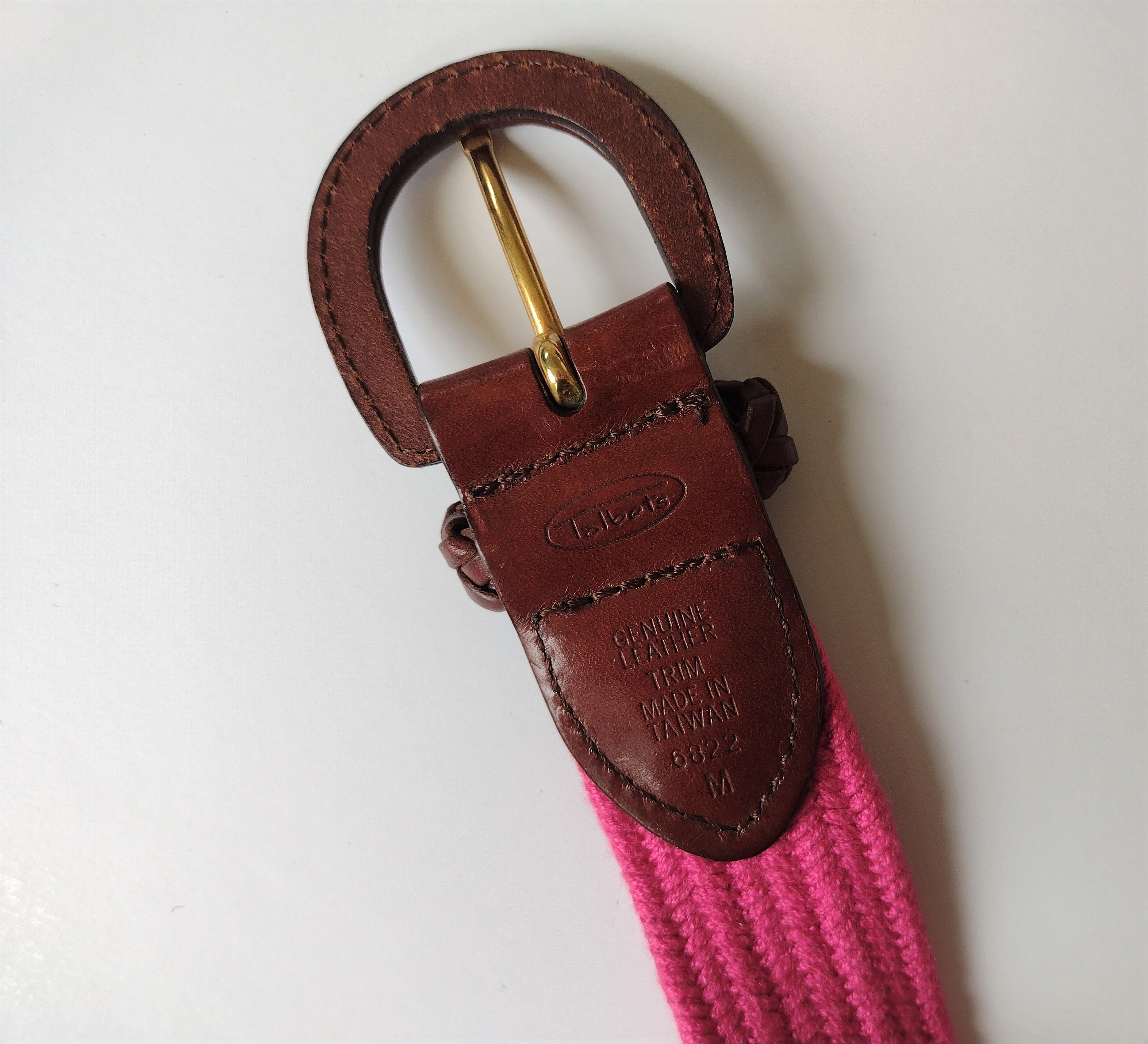 Talbots Pink Stretch Leather Buckle Belt - Womens Size L to  display picture 1