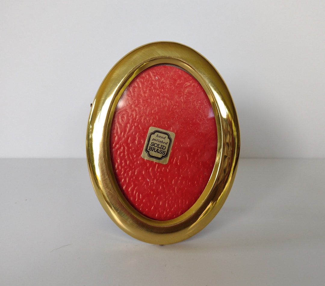 Small Solid Brass Oval Picture Frame for 3 1/4 by 2 Etsy