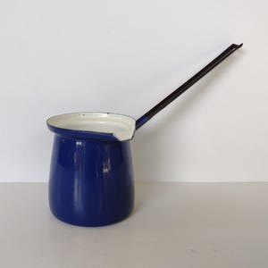 Blue Enamel Turkish Coffee Pot - Dipper Ladle